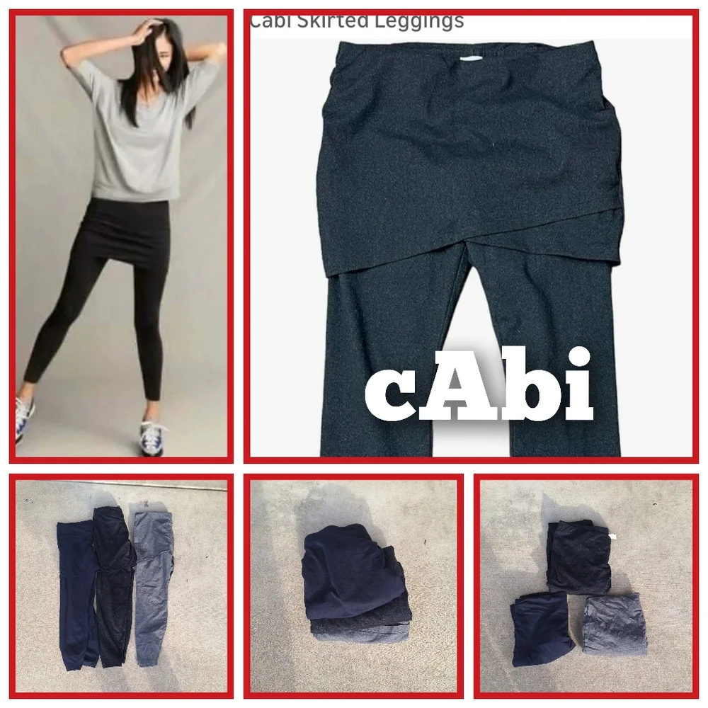 EUC *CAbi M'Leggings 3 PAIRS Skirted LEGGINGS - Picture 1 of 13